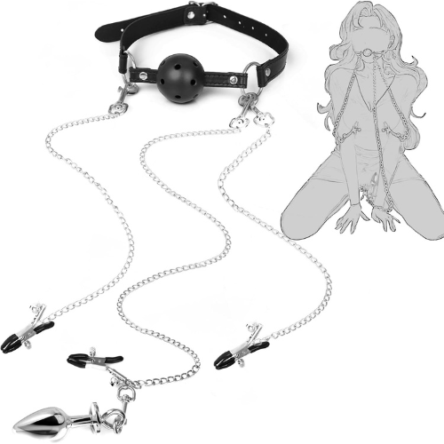 Nipple Clamp Butt Plug Gag Nipple Clamp Butt Plug Gag
