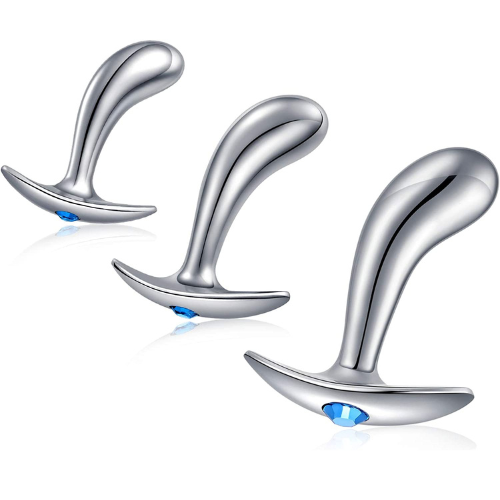 Curved Metal Butt Plug Set Curved Metal Butt Plug Set