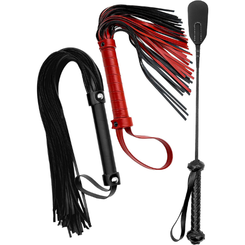 Spanking Whips and Paddle Set