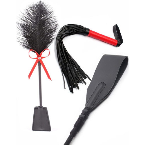 Feather Tickler, whip, and Paddle Set