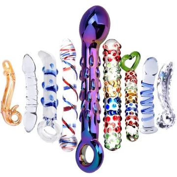 Multicolor Glass Dildo Plug