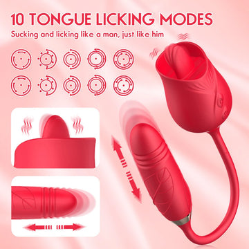 Licking Thrusting Vibrator Stimulator