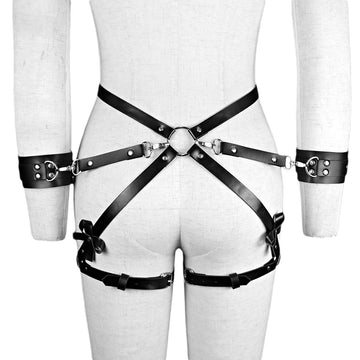 Adjustable Leather Restraints Set