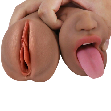 2 in 1 Pocket Pussy Mouth and Pussy Masturabtor Pussy Realistic Mouth With Teeth Soft Material