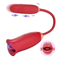 Wide Mouth Rose Vibrator with Thrusting Dildo