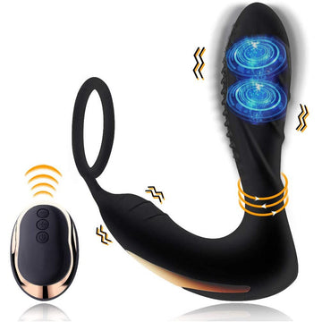 APHRODISIA Wireless Remote Male Prostate Massager Silicone Anal Butt Plug Penis Rings With Cockring 10 Speed Sex Toys For Men