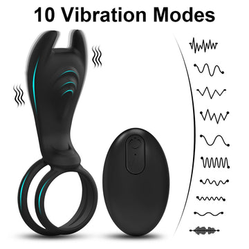 Cupid's Secrets Vibrating Penis Ring with Remote Control for Men Couples Dual Cock Ring Delay Ejaculation Cockring Clit Stimulator Sex Toys