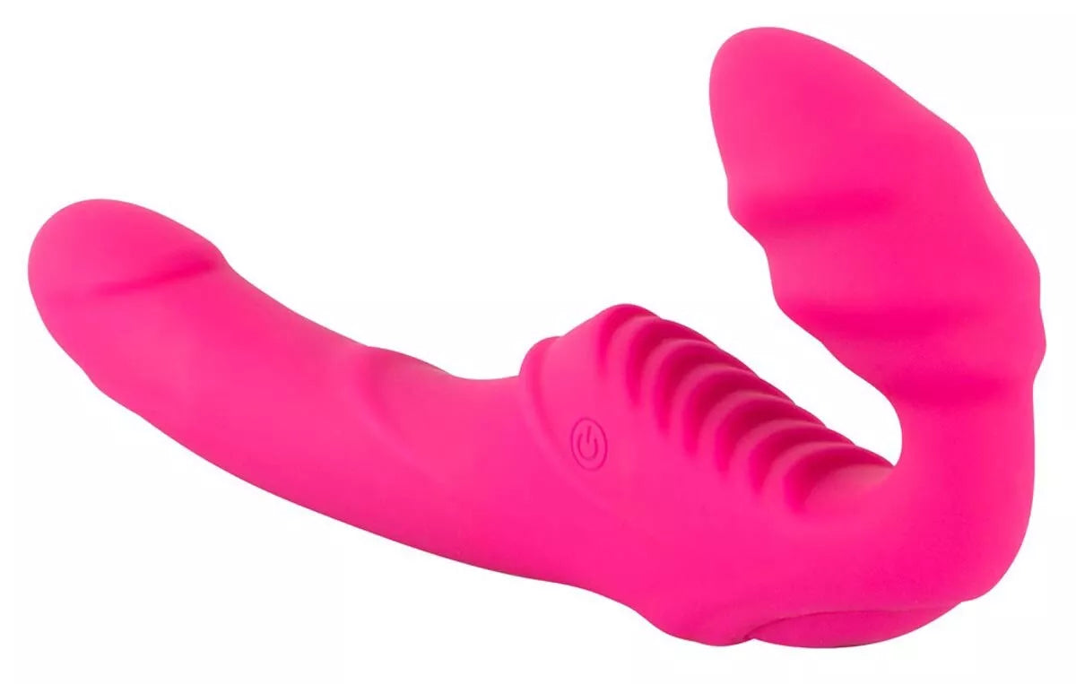 Pink Vibrating Strapless Strap On