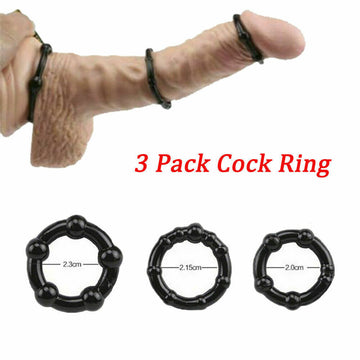 Stay Hard Beaded Cock Ring Set (3 Pack)