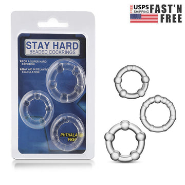 Stay Hard Beaded Cock Ring Set (3 Pack)