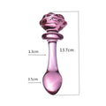 Rose Flower Glass Butt Plug